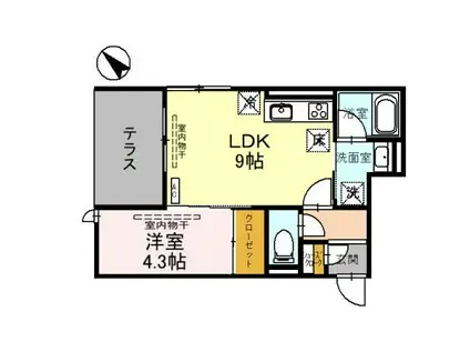 D-ROOM ANATOLI(1LDK/1階)の間取り写真
