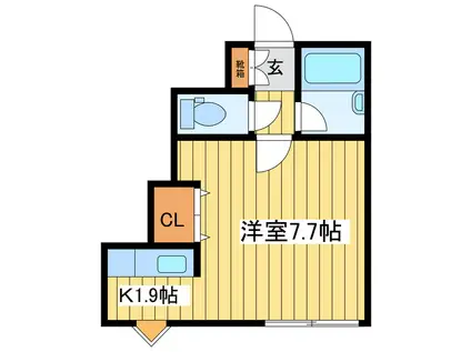 シティPOSH β(1K/5階)の間取り写真