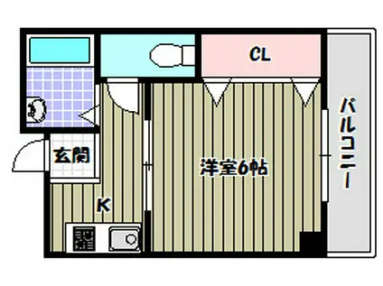 森井マンション(1K/2階)の間取り写真