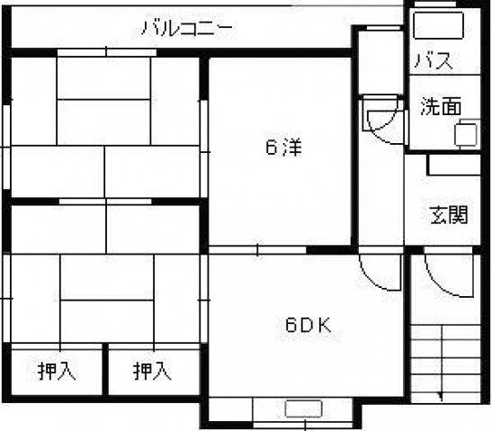 定森ビル(3DK/4階)の間取り写真