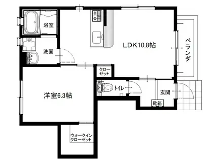 サニーコート新田2号地(1LDK/1階)の間取り写真
