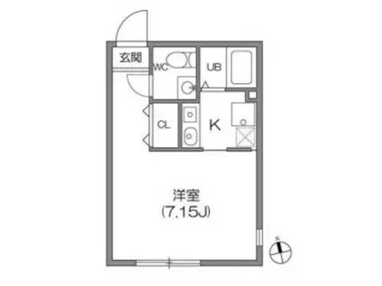 ゼスティ神楽坂II(1K/3階)の間取り写真