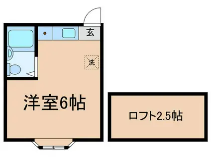 アモートハウス(ワンルーム/1階)の間取り写真