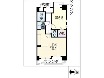 パークヒルズ(1LDK/5階)の間取り写真