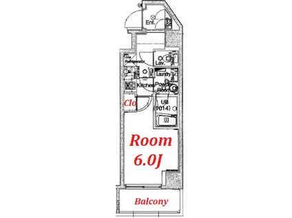 ブライズ大森東DUE(1K/6階)の間取り写真