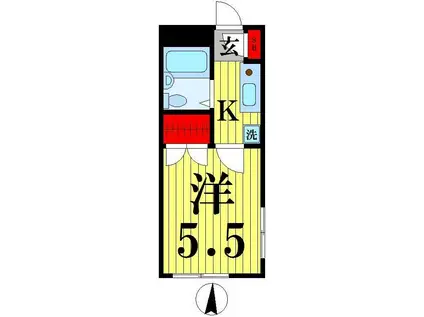 エルパティオ(1K/1階)の間取り写真