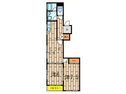 アルカディア世田谷(2LDK/2階)の間取り写真
