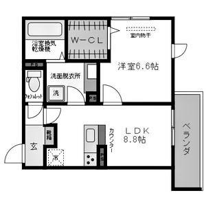 YKメゾン向陽(1LDK/1階)の間取り写真