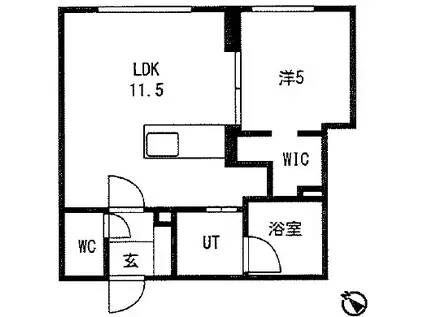 WELL RESIDENCE(1LDK/4階)の間取り写真