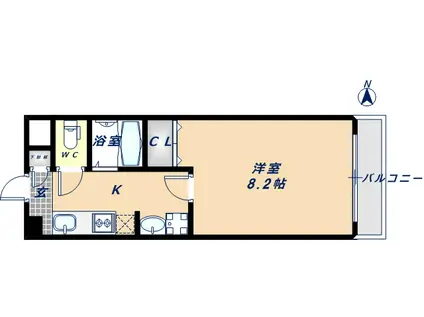 アミティ小阪(1K/2階)の間取り写真