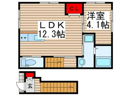 フォレストコート清瀬(1LDK/2階)の間取り写真