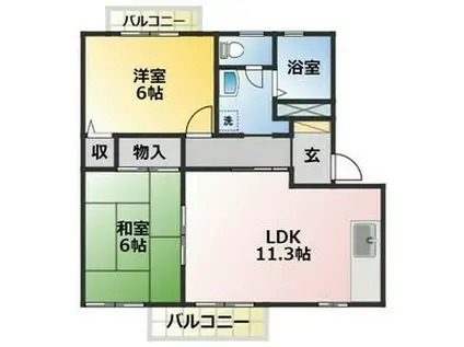 MAISON DE MOER AB(2LDK/2階)の間取り写真