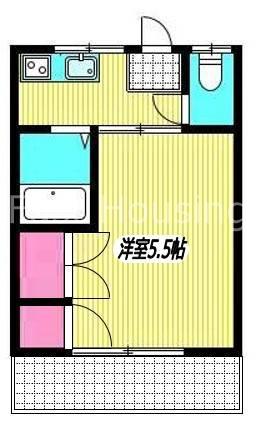 鈴木ハイツ(1K/1階)の間取り写真