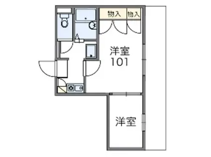 レオパレスツーエイト(2K/2階)の間取り写真