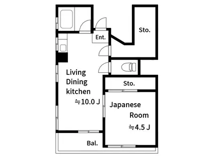 第一田中ビル(1LDK/2階)の間取り写真