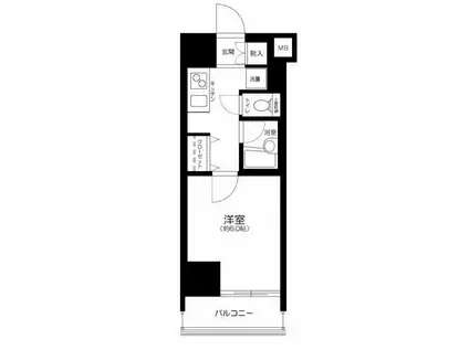 アーバンファースト両国(1K/4階)の間取り写真