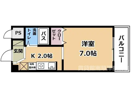 エランビタール(1K/2階)の間取り写真