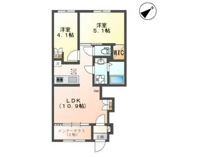 石井町アパート(2LDK/1階)の間取り写真