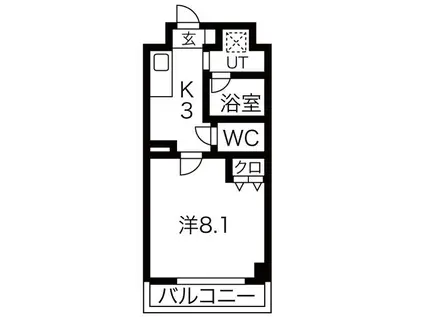 ステラヒルズ(1K/3階)の間取り写真
