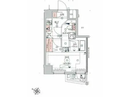 VERXEED横濱ウエスト(1K/8階)の間取り写真