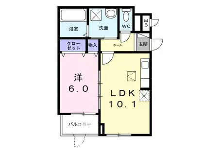 アビタ諸福(1LDK/1階)の間取り写真
