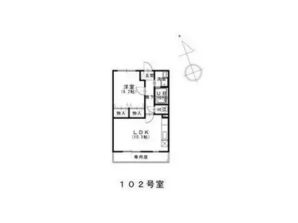 ネイ・フリーデン(1LDK/1階)の間取り写真