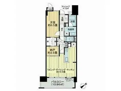 サーパス宇都宮一番町セントマークス(2LDK/13階)の間取り写真