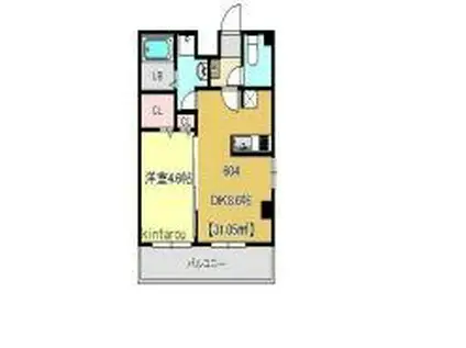 金太郎ヒルズ215(1DK/6階)の間取り写真