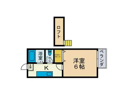ファーストヒロIII(1K/2階)の間取り写真