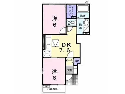 スワンコリーヌ(2DK/1階)の間取り写真