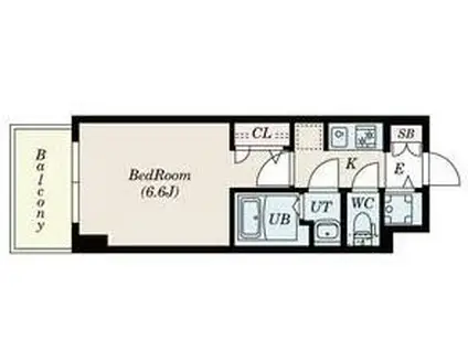 S-RESIDENCE福島玉川DEUX(1K/13階)の間取り写真