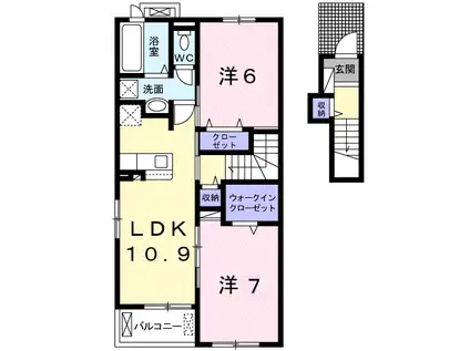 VENT・VERT IV(2LDK/2階)の間取り写真