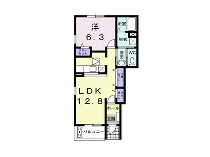 メゾン・アンジェリーク(1LDK/1階)の間取り写真