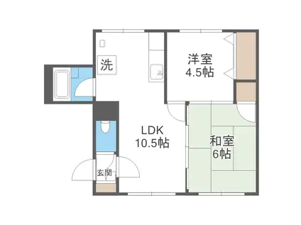 エンブレム札幌発寒IC棟(2LDK/4階)の間取り写真