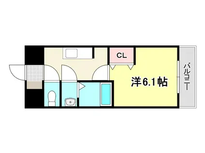 ワールドアイURBAN GATE(1K/2階)の間取り写真