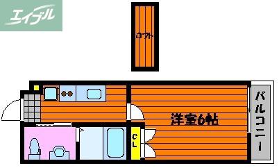 BLUE.RESIDENCE浜(1K/3階)の間取り写真