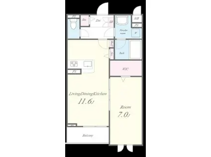 ヴォアチュールエムス(1LDK/2階)の間取り写真