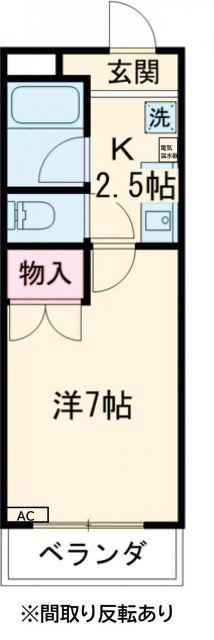 ダイヤモンドコート(1K/3階)の間取り写真
