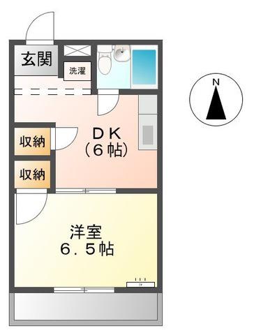 エルハイムユー(1DK/1階)の間取り写真