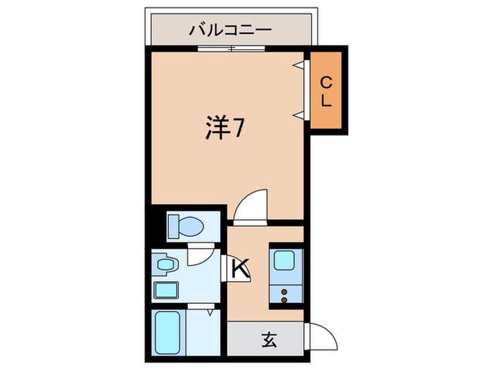 FSTYLE田井城4丁目(1K/2階)の間取り写真