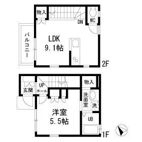 VILLA K(1LDK/1階)の間取り写真