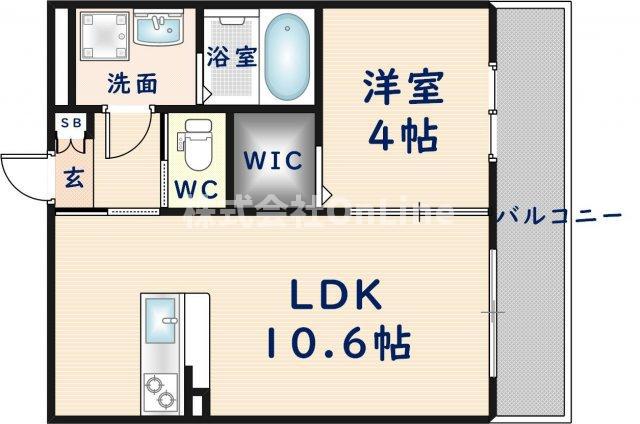 グランパシフィック長瀬スクエア(1LDK/2階)の間取り写真