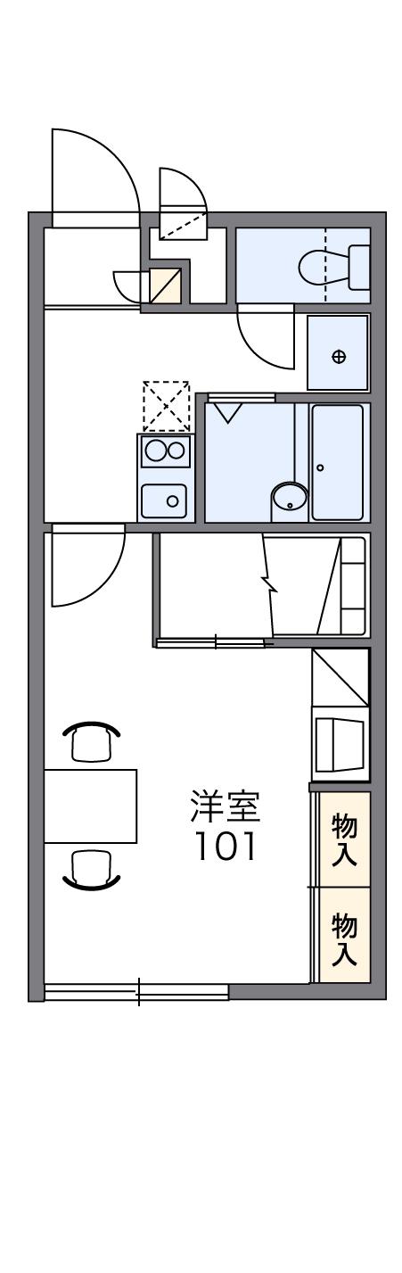 レオパレスめるすぃー(1K/1階)の間取り写真