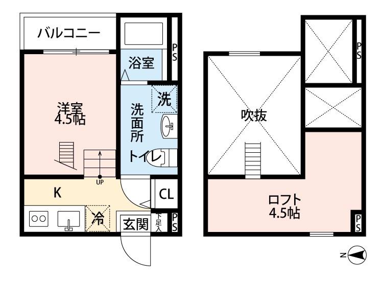 PROGRESS(1K/2階)の間取り写真