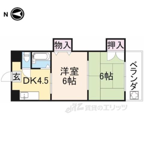 GRANDSTEADY奈良三条(2DK/2階)の間取り写真