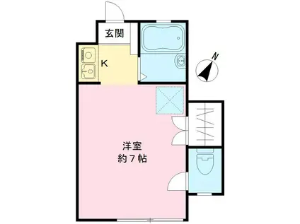 ドリームコート南平(ワンルーム/1階)の間取り写真