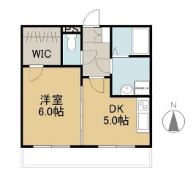 中屋マンション(1DK/1階)の間取り写真