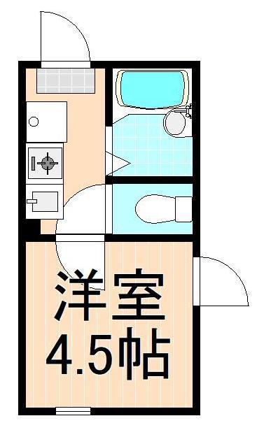 リブ北千住III(1K/1階)の間取り写真