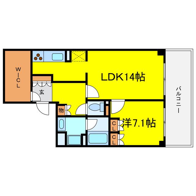 本町橋タワー(1LDK/17階)の間取り写真