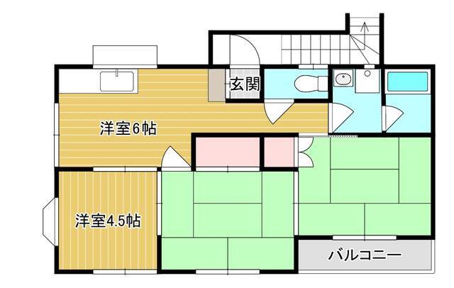 関屋ハイツ(3DK/2階)の間取り写真